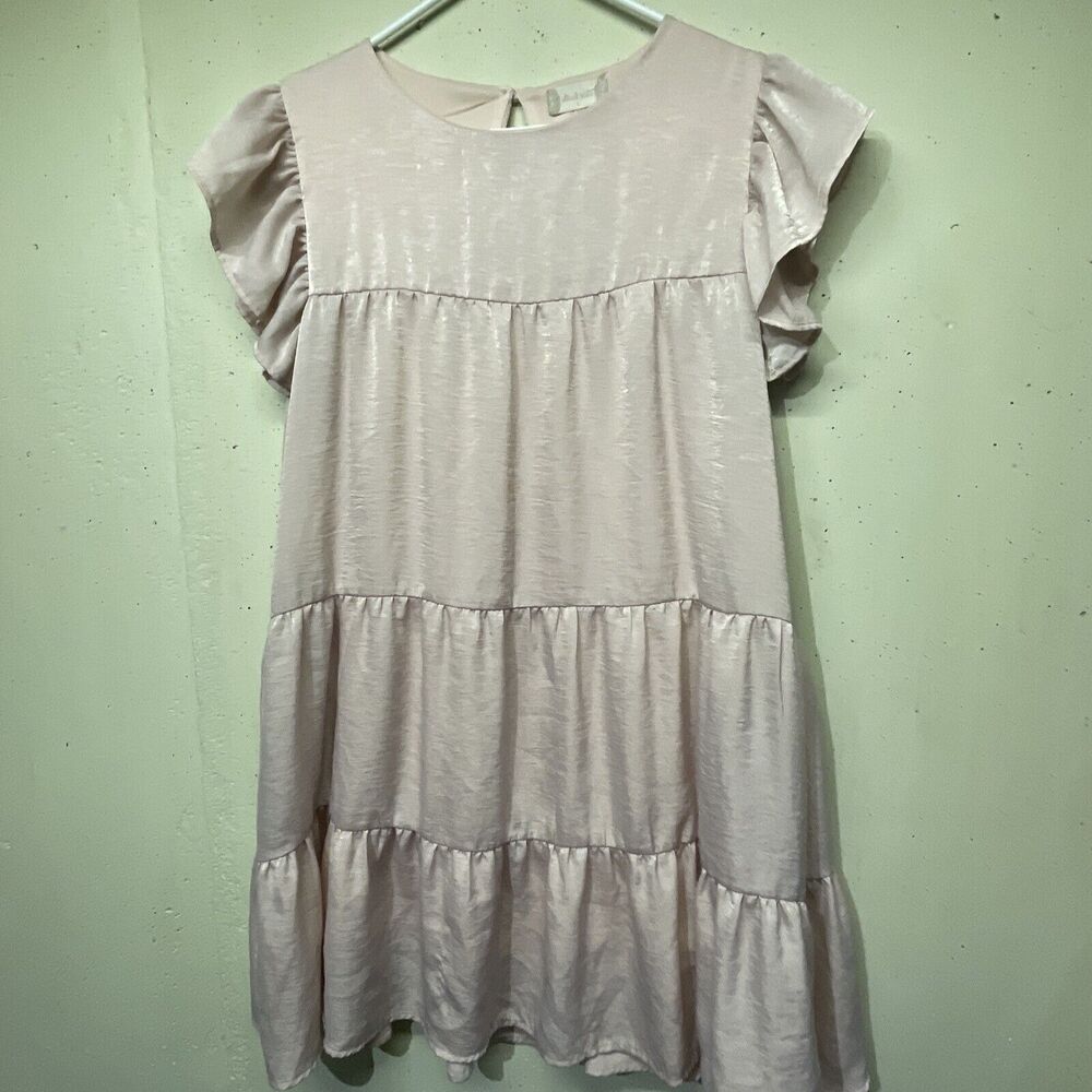 Altar’d State Pink Tiered Babydoll Dress Size Large